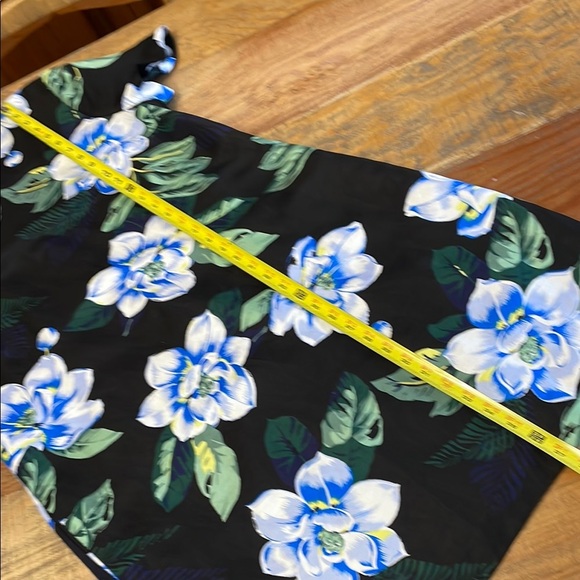 Banana Republic Tropical Floral Sheath Dress Size 14 Black Blue & Green Linen - Picture 7 of 11